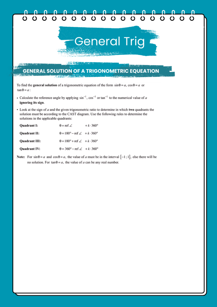 6 - Matric Math Prep (Paper 2): General Trigonometry 3 4