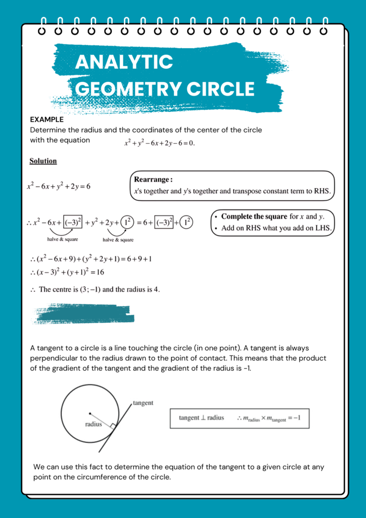 5 - Matric Math Prep (Paper 2): Analytical Geometry (Circle) 2 9
